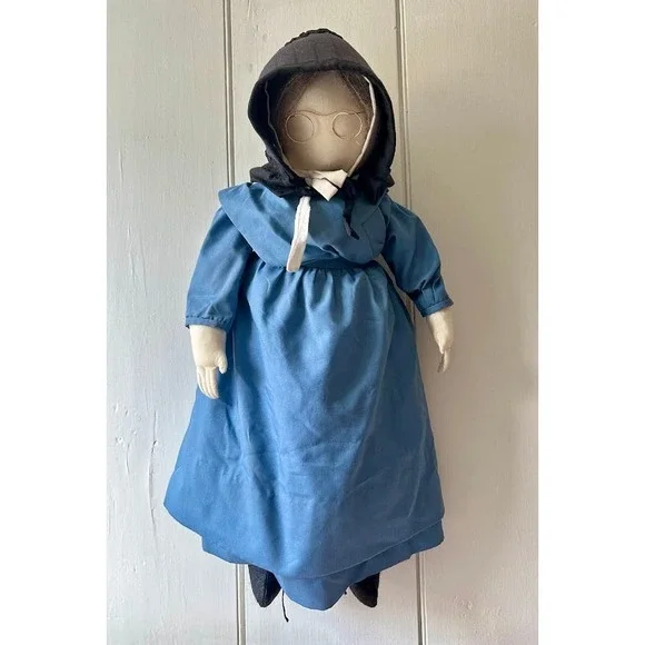 Vintage 90s Amish doll faceless 25" handmade imperfect